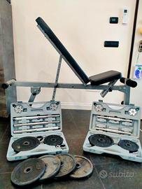 Panca body Building+ kit manubri bilanciere+dischi