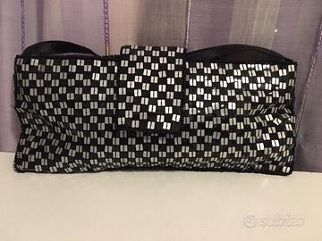 Borsa pochette vintage bianca e nera