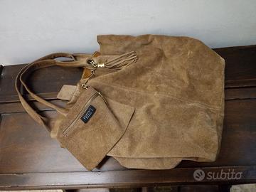 Borsa donna Fizzy in vera pelle scamosciata