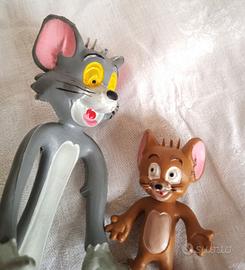 Set 2 Pupazzi Flexi Tom&Jerry Warner Bros 1979