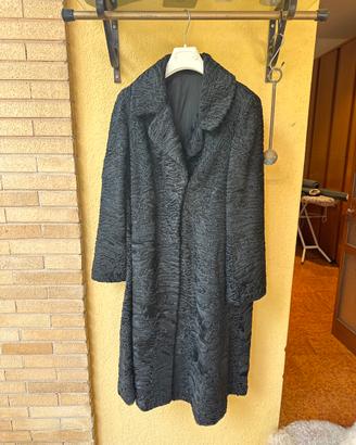 Cappotto vintage pelliccia Persiano Astrakan nera