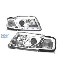 FARI AUDI A3 8L 96-00 LUCE DIURNA FONDO CROMATO