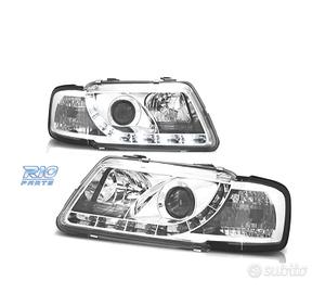 FARI AUDI A3 8L 96-00 LUCE DIURNA FONDO CROMATO