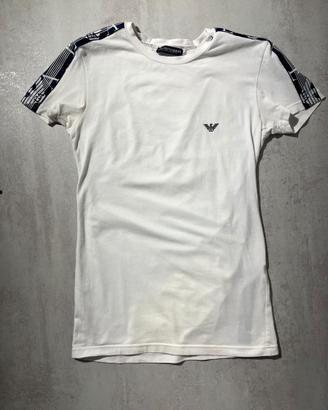 T-shirt Emporio Armani Underwear Bianca con Bande