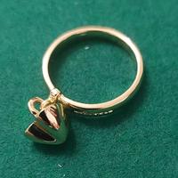 Anello in oro molecolare con pendente cuore