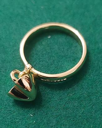 Anello in oro molecolare con pendente cuore