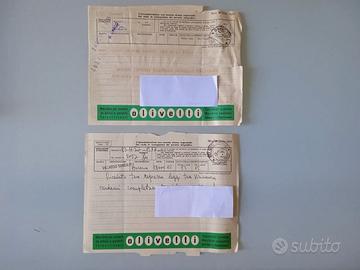 2 Telegrammi  Anni '50 con Pubblicità Olivetti