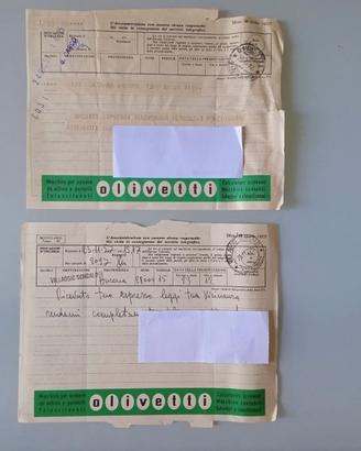 2 Telegrammi  Anni '50 con Pubblicità Olivetti