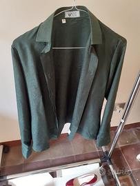 Camicia donna 100% pura seta verde muschio