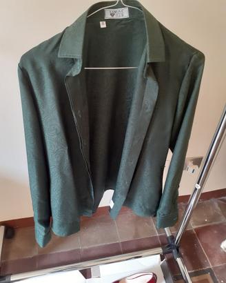Camicia donna 100% pura seta verde muschio