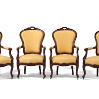 Lotto di 4 poltrone antiche