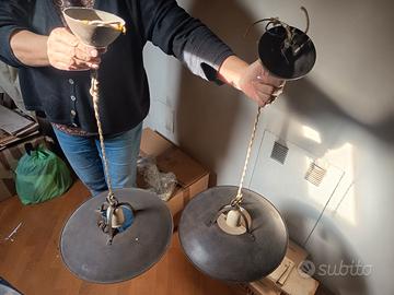 Coppia  lampadari rustici