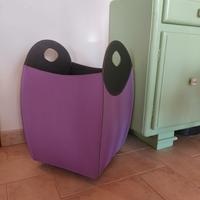 cesto portalegna, similpelle stampata 