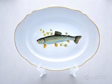 Piatto portata Ginori Antico Doccia pesce filo oro