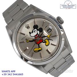 ROLEX  Datejust 1600 Silver soleil Mickey Mouse