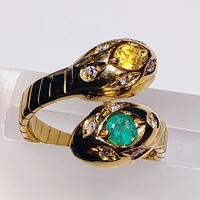 ANELLO ORO SMERALDO +ZAFFIRO + DIAMANTI