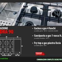 Cucina completa professionale a Gas mod. LONDRA 90