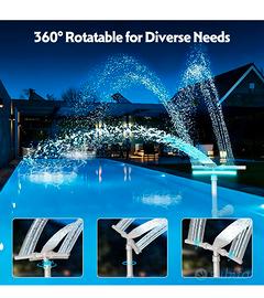 Fontana per piscina con luce rgb solare