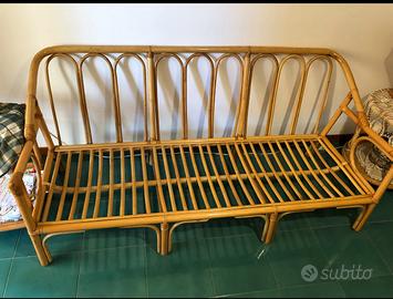 Divano vimini bamboo 3 posti