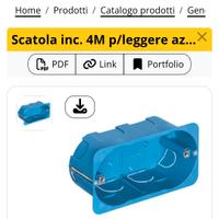 Cassetta incasso 4 moduli per pareti cartongesso