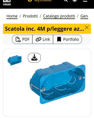 Cassetta incasso 4 moduli per pareti cartongesso