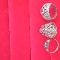 tre anelli argento 925 con pietre d' ametista 