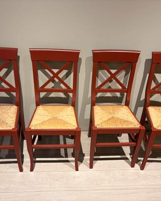 SEDIE IN LEGNO CON PAGLIA