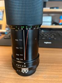 Vivitar 75-300 mm f5.6 zoom a pompa (Nikon)