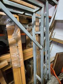 infissi Schüco alluminio finitura legno mai usati