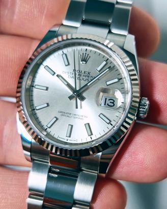 Rolex DJ 36 126234 silver zigrinata 2021 like new 