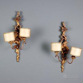 Coppia di Applique in Legno Dorato - Inizio 900
