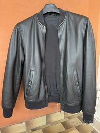 Giubbotto Emporio Armani Bomber pelle nero