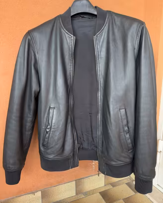 Giubbotto Emporio Armani Bomber pelle nero
