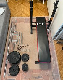 Set palestra completo 91 kg pesi + panca ISE