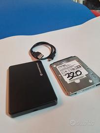 Hard Disk Toshiba 320GB con case esterno In ottime