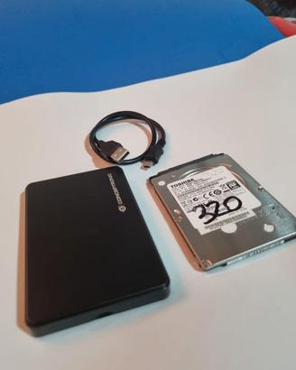 Hard Disk Toshiba 320GB con case esterno In ottime