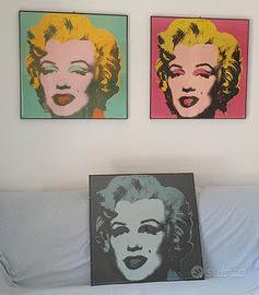 3 Stampe Marilyn Monroe Andy Warhol 65x65 cornice