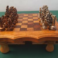 SCACCHIERA ARTIGIANALE ULIVO - SCACCHI METALLO
