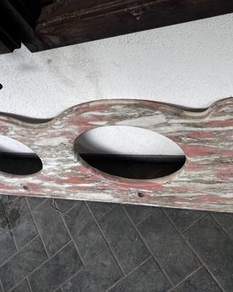 Top in marmo rosa per lavandino doppio bagno
