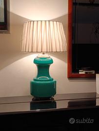 Lampada vintage in vetro turchese/tiffany.