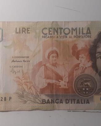100000 lire Caravaggio II tipo
