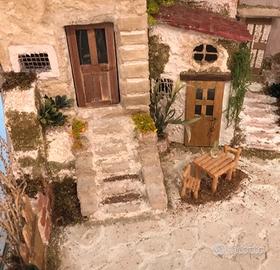 Presepe napoletano con luci 80x40x40