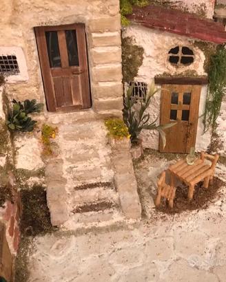 Presepe napoletano con luci 80x40x40