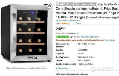 Klarstein Cantinetta Vino 12 Bottiglie Inox - Elettrodomestici In vendita a  Treviso