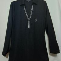 Maglia viscosa nera con strass-elegante versatile