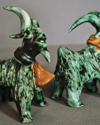 Coppia capre ceramica siciliana Firmate MPO