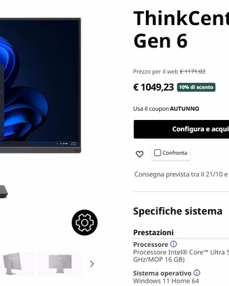 LENOVO AIO Neo 50a GENERAZIONE 6 i5 ultra 226V