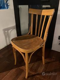 Sedia trattoria in legno anni 50 60