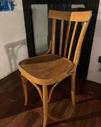 Sedia trattoria in legno anni 50 60
