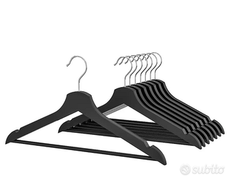 Appendiabiti - Set 100 pezzi grucce nere